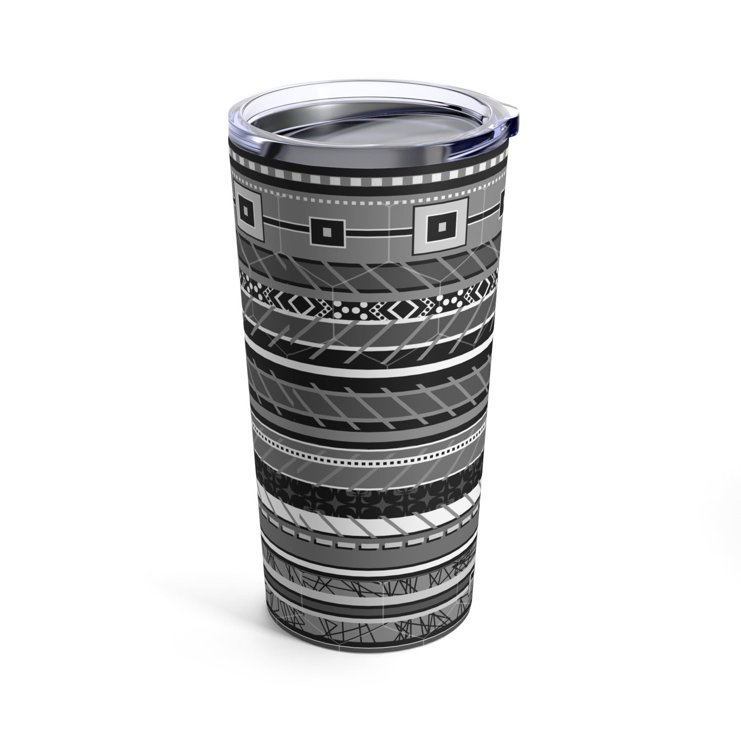 Tumbler 20oz - No. 298 Black, Grey, White - By Irish Artist Fiona de Lacy