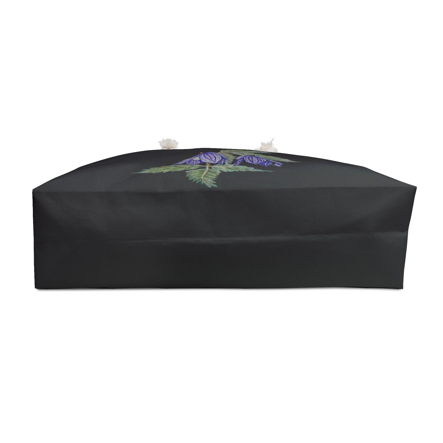 Weekender / Beach / Overnight Bag - No. 270 - Hanging Purple Flowers on Black