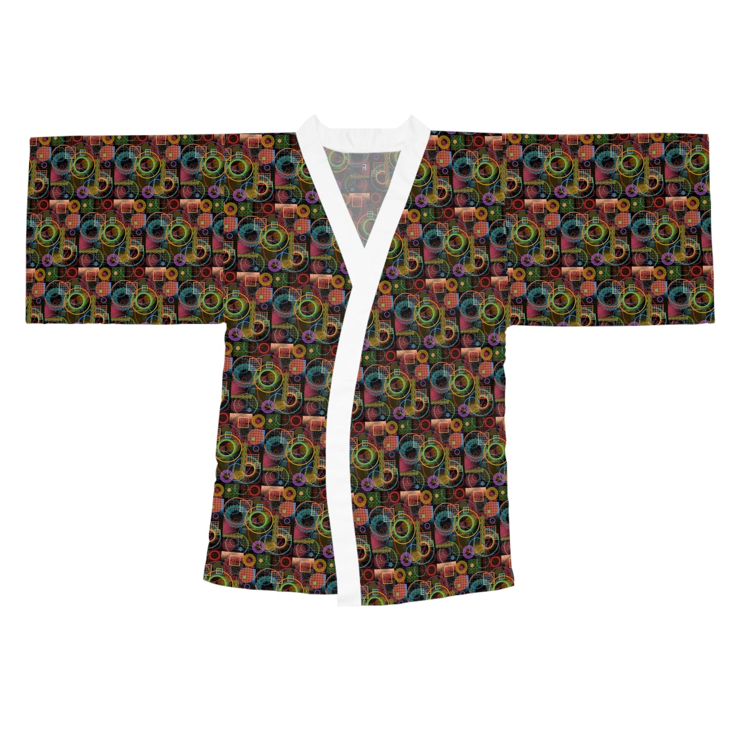 Long Sleeve Kimono Robe - No. 299 - 'Rings'