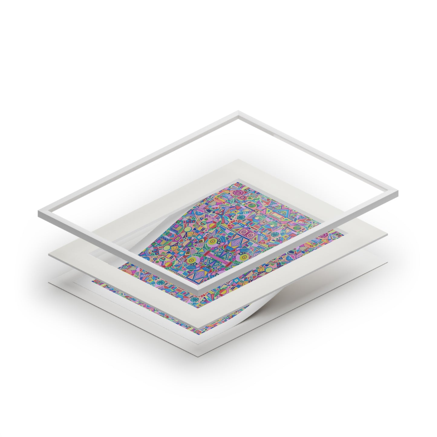Fine Art Print (Cardboard Frame) - No. 258 - Multicoloured Abstract