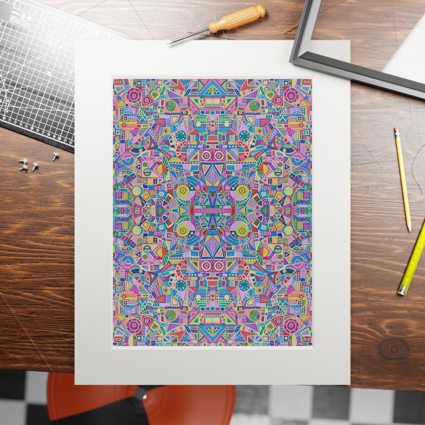 Fine Art Print (Cardboard Frame) - No. 258 - Multicoloured Abstract