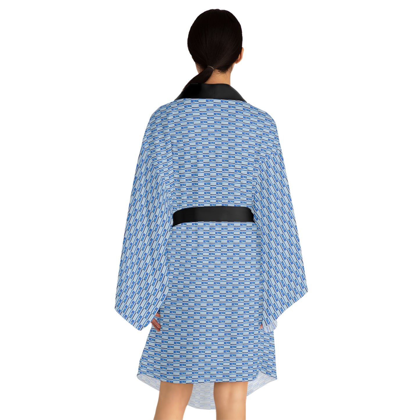Long Sleeve Kimono Robe - No. 140 - Thin Blue Line