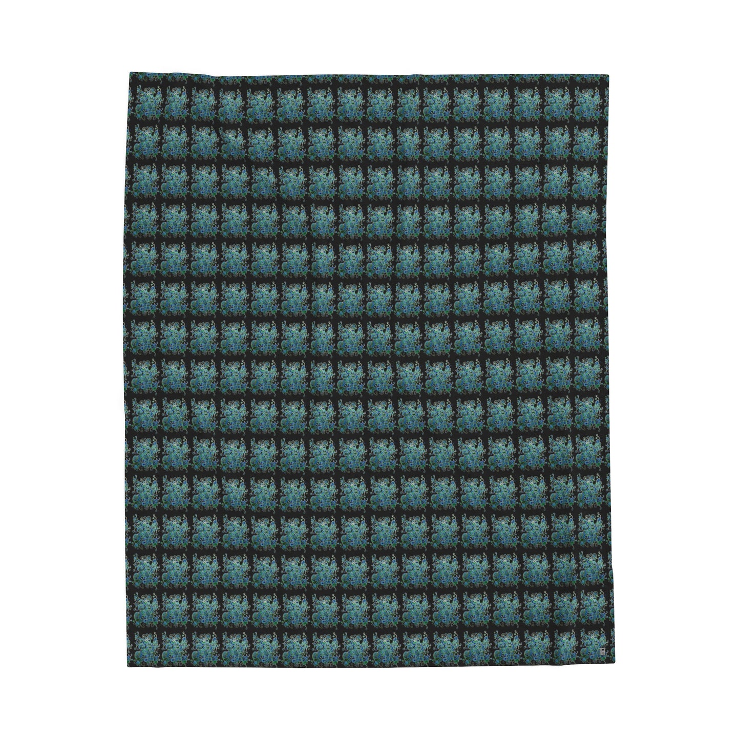 Velveteen Plush Blanket - No.146 - 'Bird of Paradise' on Black