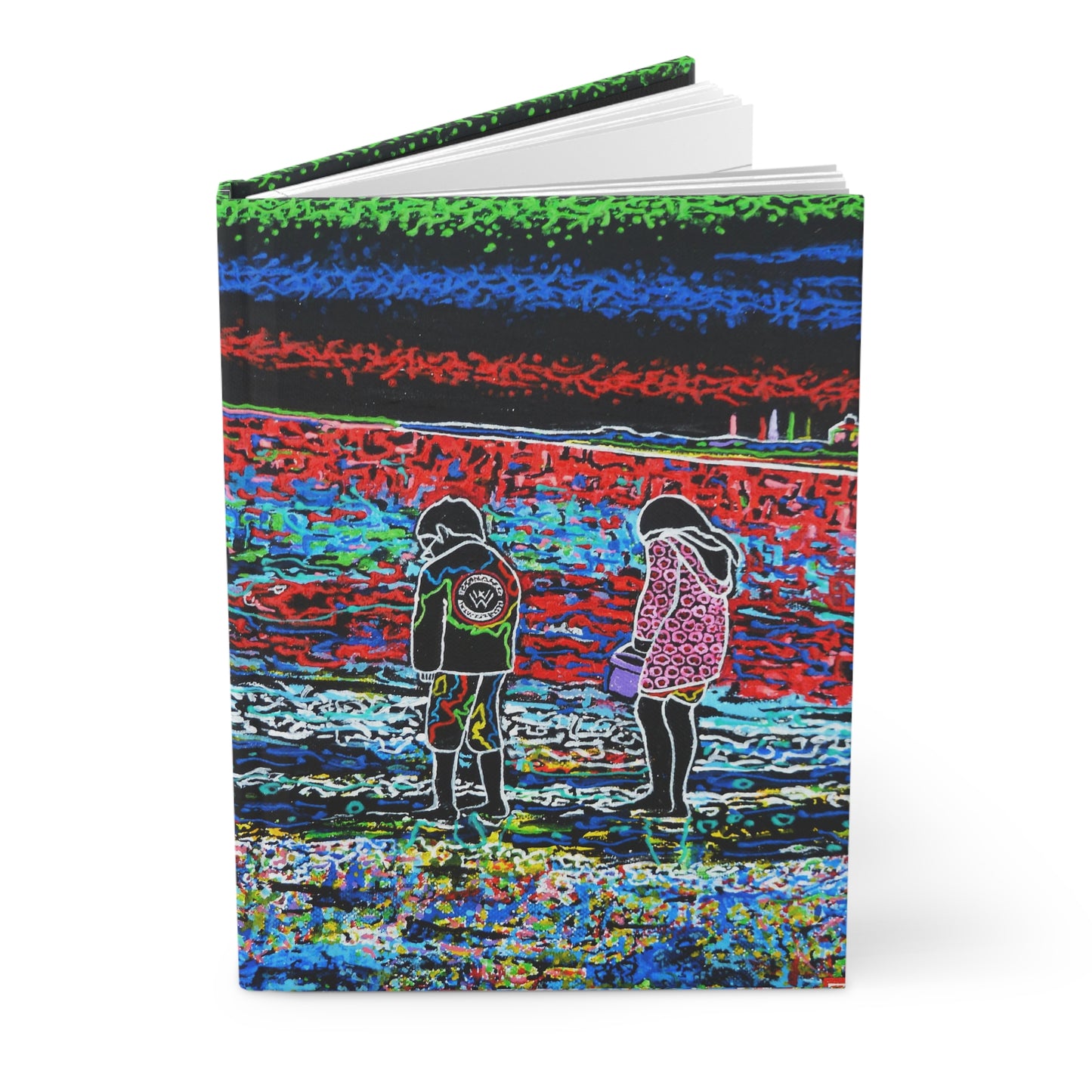 Hardcover Journal Matte (Lined) - No. 210 'Indigo Children' (E&T) - By Irish Artist Fiona de Lacy - Multicoloured