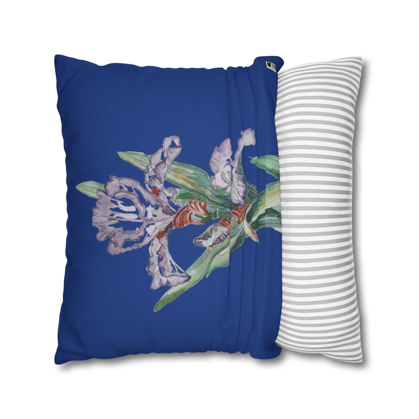 Cushion Pillow Case - No. 272 - Purple Orchid on Navy