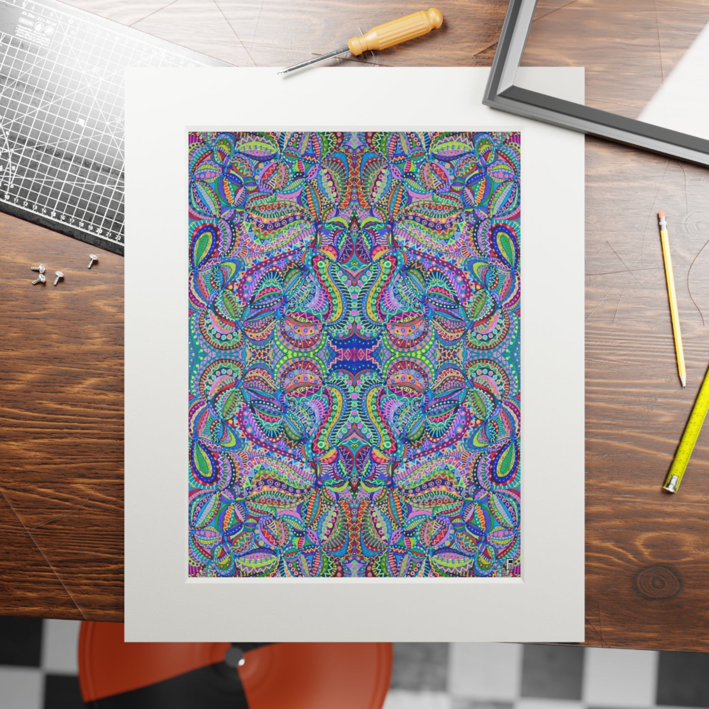 Fine Art Print (Cardboard Frame) - No. 256 - Multicoloured Abstract