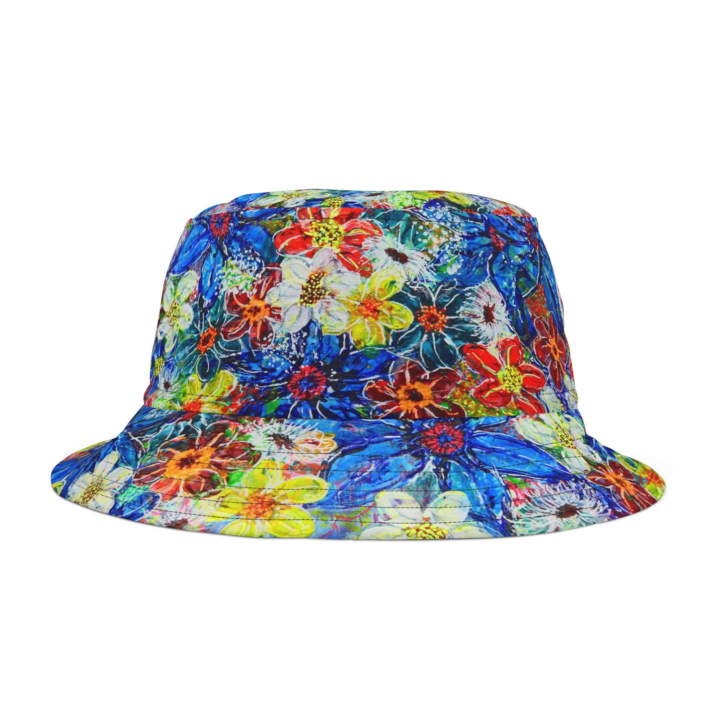 Bucket Hat - No. 242 - Large blue Flowers