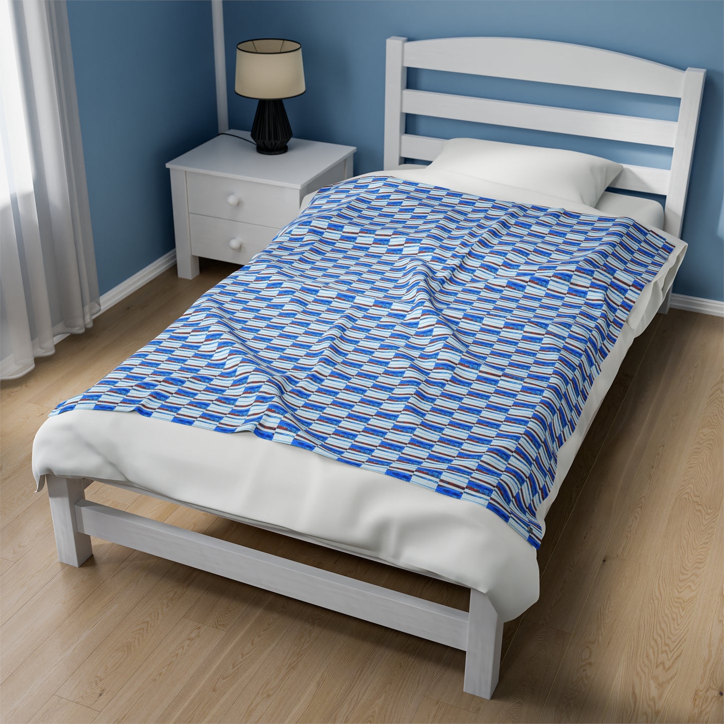 Velveteen Plush Blanket - No. 140 - 'Thin Blue Line'