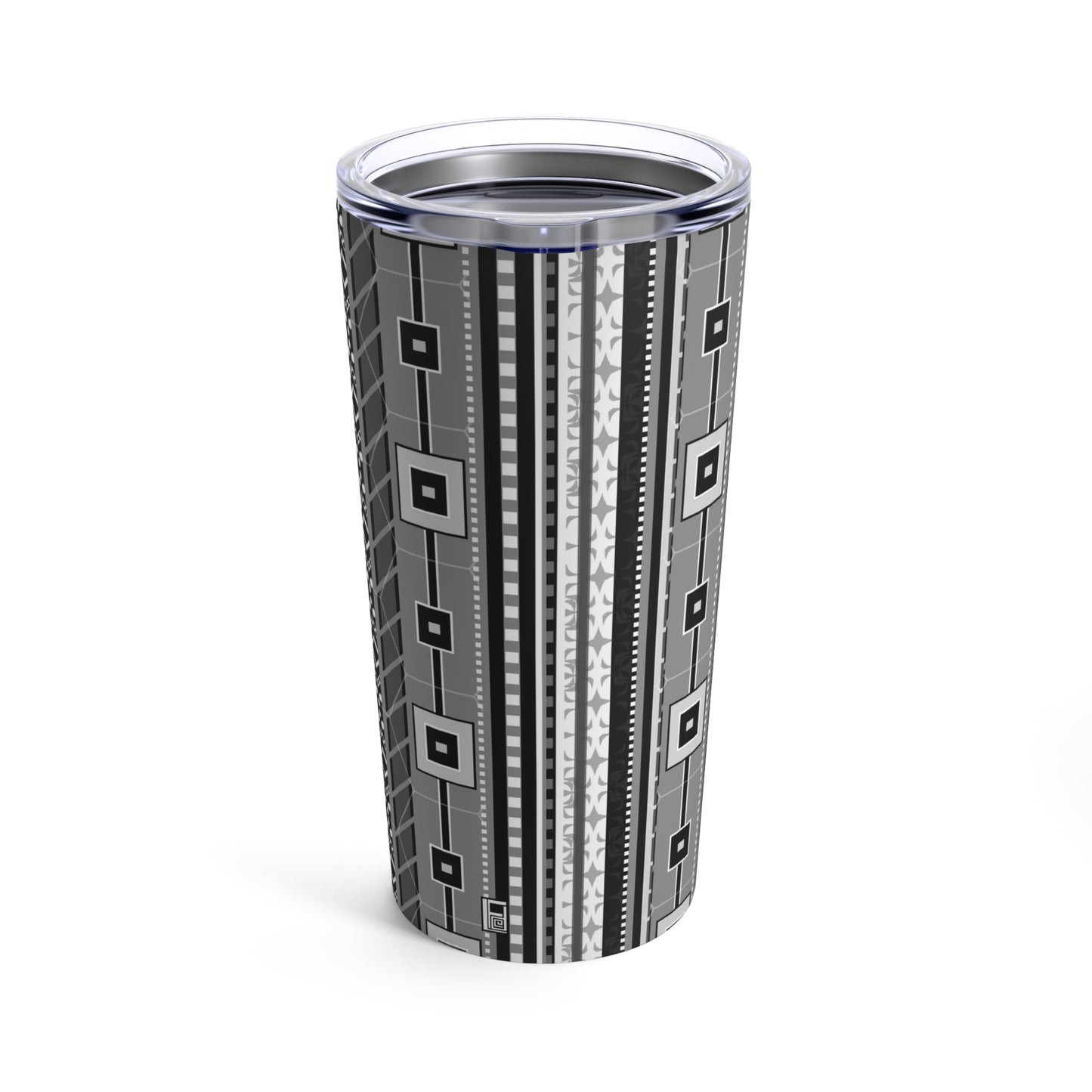 Tumbler 20oz - No. 298 Black, Grey, White - By Irish Artist Fiona de Lacy