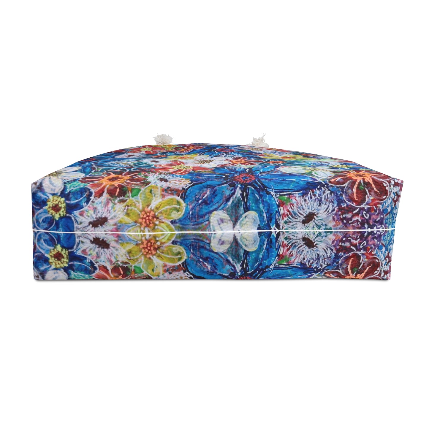 Weekender / Beach / Overnight Bag - No. 242 - Large Blue Flowers