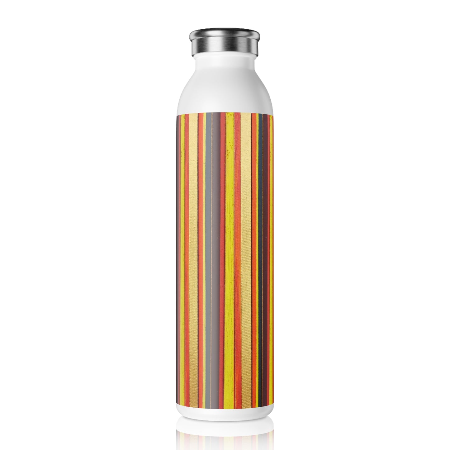 Slim Water Bottle - No. 130 'Sunrise' - By Irish Artist Fiona de Lacy - Orange, Brown, Gold