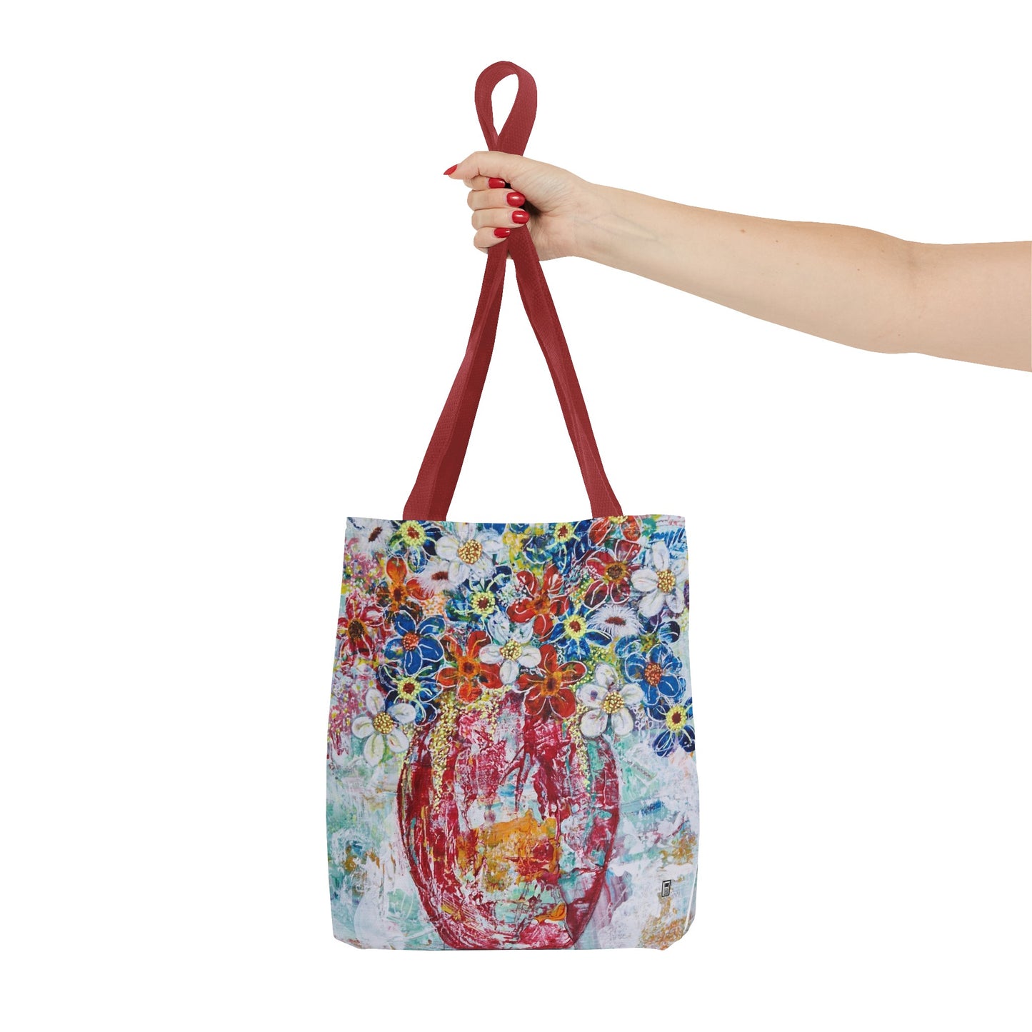 Tote Bag - No. 245 - Flowers In Red Vase