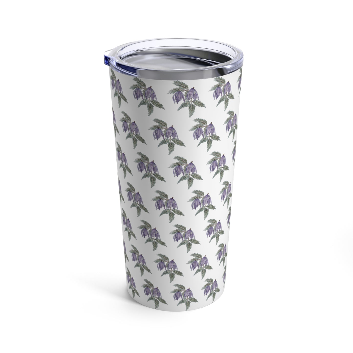 Tumbler 20oz - No. 270 Purple drop flowers - By Irish Artist Fiona de Lacy