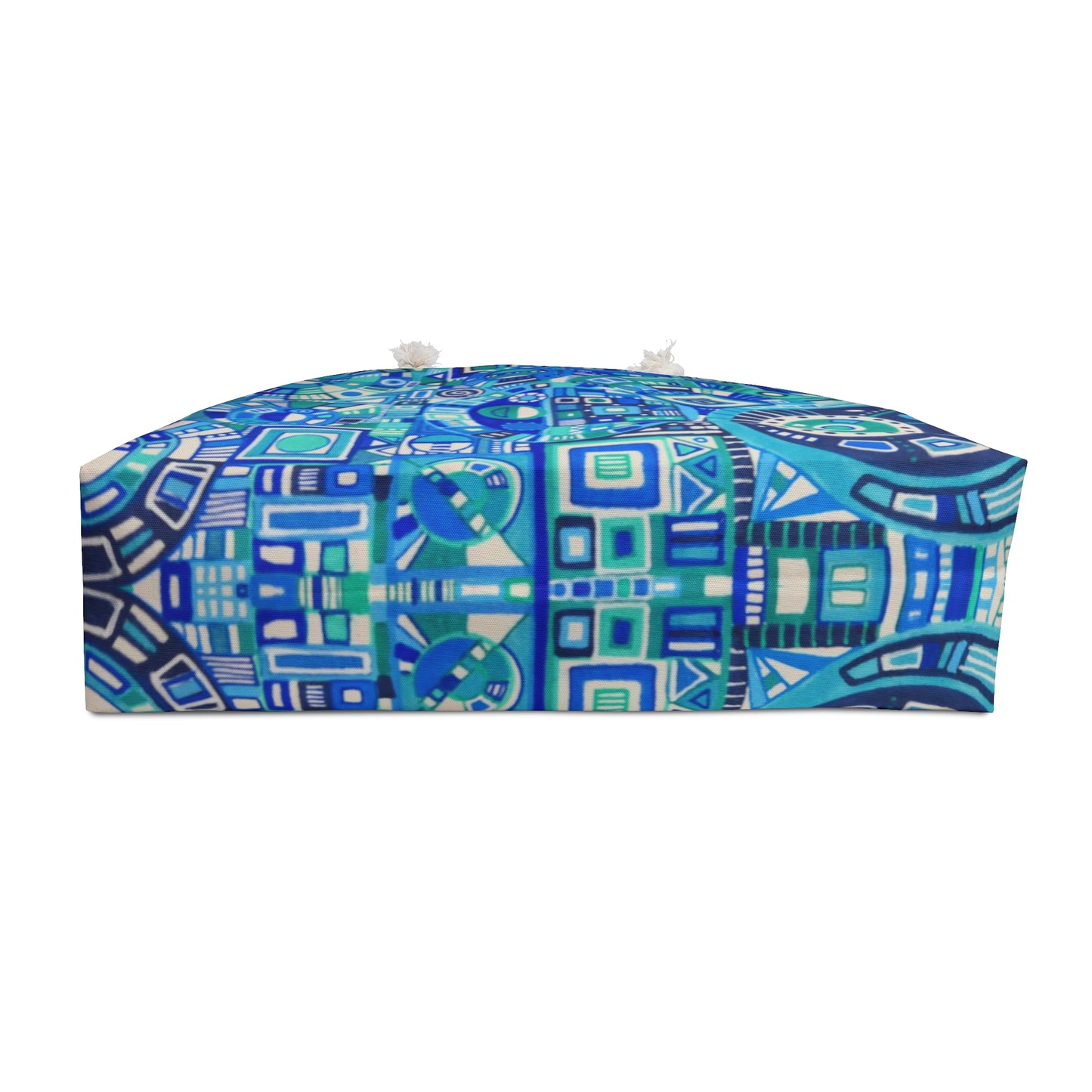 Weekender / Beach / Overnight Bag - No. 262 Blue & White Geometric