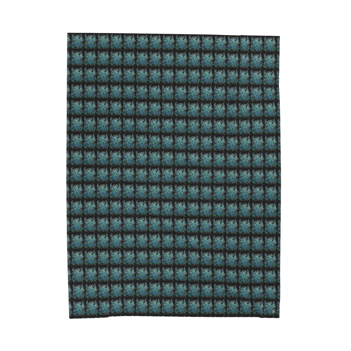 Velveteen Plush Blanket - No.146 - 'Bird of Paradise' on Black