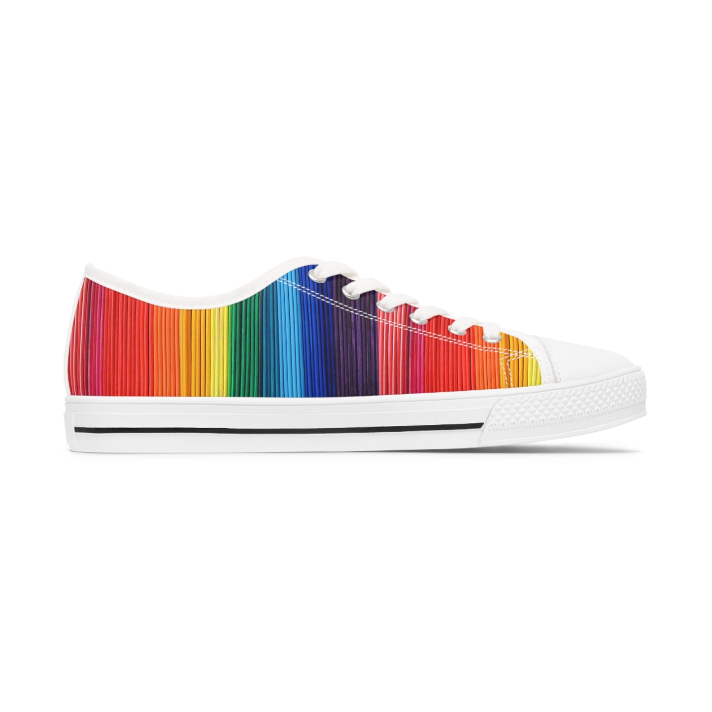 Women's Low Top Sneakers, Black Sole - No. 305 - Rainbow, Pride - By Irish Artist Fiona de Lacy