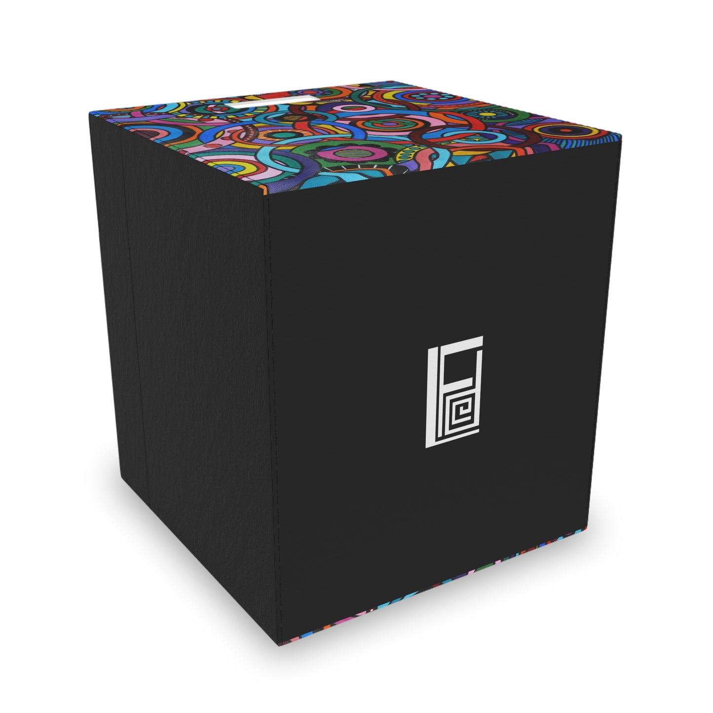 Felt Storage Box - No. 221 'Interlinked' - By Irish Artist Fiona de Lacy - Multicoloured