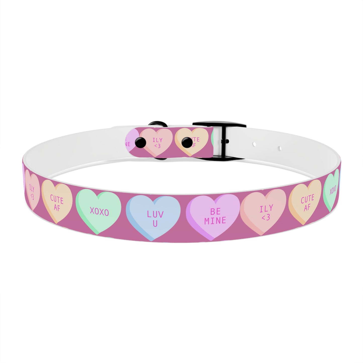 Dog Collar - Pink with Hearts