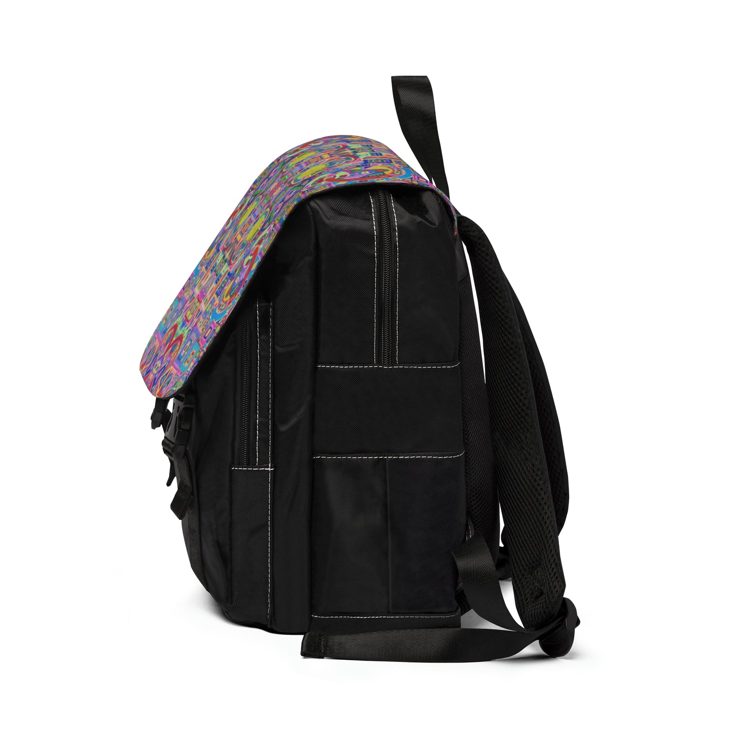 Casual Shoulder Backpack,  No. 260 A Multicoloured Abstract -  By Irish Artist Fiona de Lacy