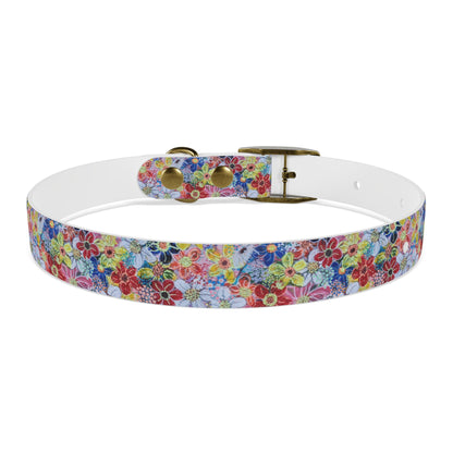 Dog Collar - No. 241 - Flowers on Pink