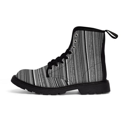 Women's Canvas Boots - No. 298  - Black & White