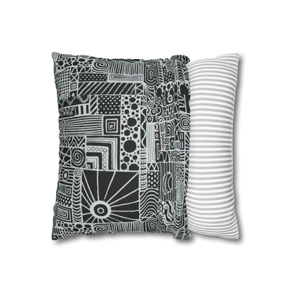 Cushion Pillow Case - No. 252 - White on Black