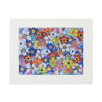 Fine Art Print (Cardboard Frame) - No. 240 - 'Flowers on Purple'