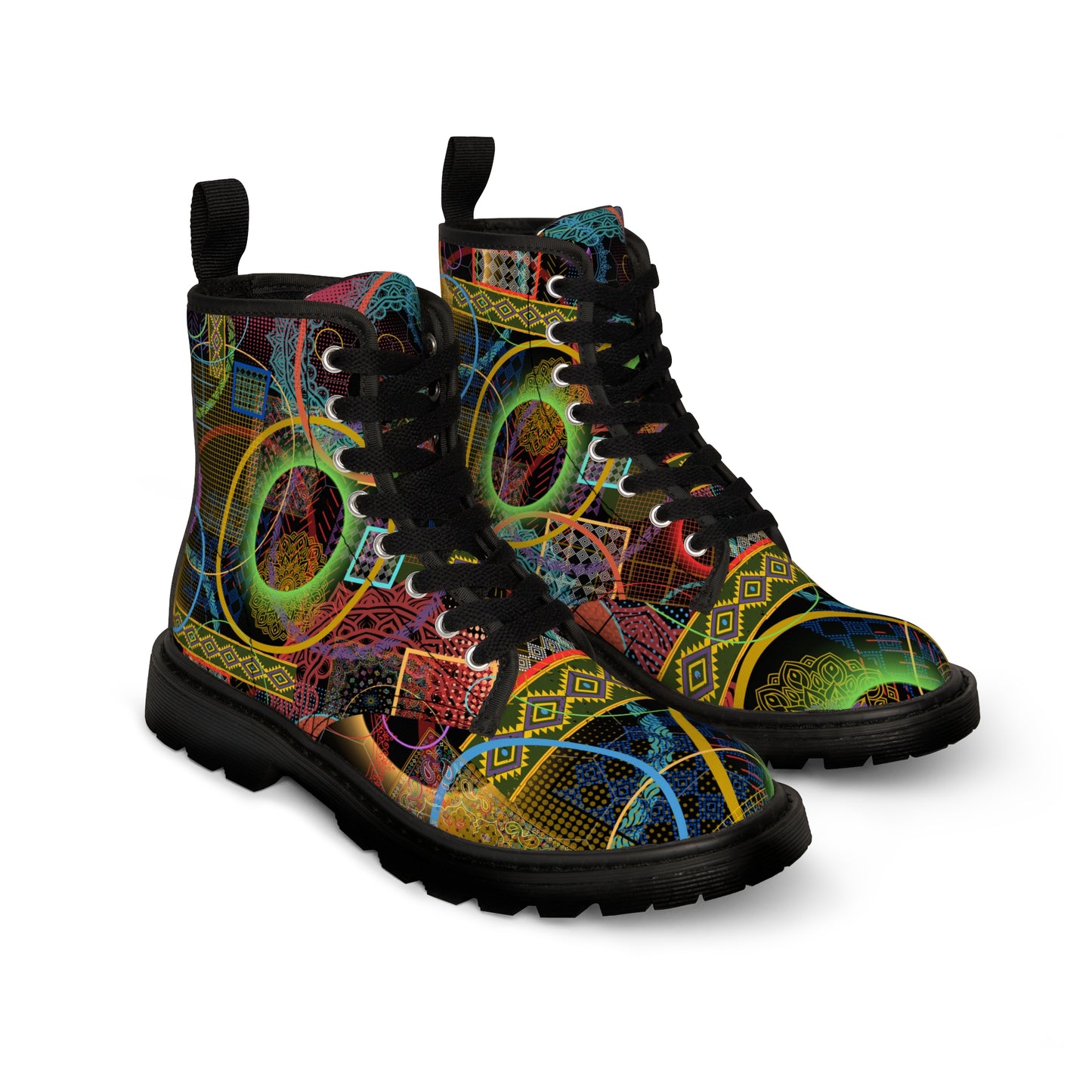 Women's Canvas Boots - No. 299  - 'Rings'