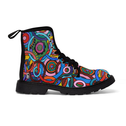 Women's Canvas Boots -  No. 221 - 'Interlinked'