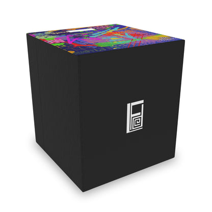 Felt Storage Box - No. 232 C 'Pizza Party' - By Irish Artist Fiona de Lacy - Multicoloured Graffiti