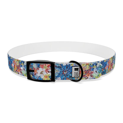 Dog Collar - No. 242 - Large Blue Flowers