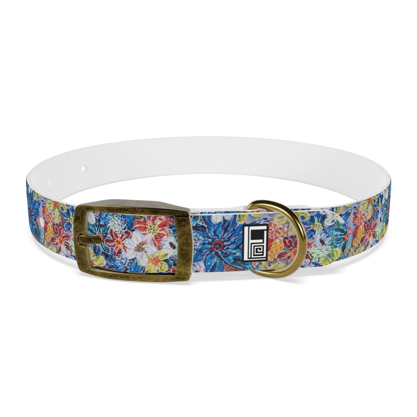 Dog Collar - No. 242 - Large Blue Flowers