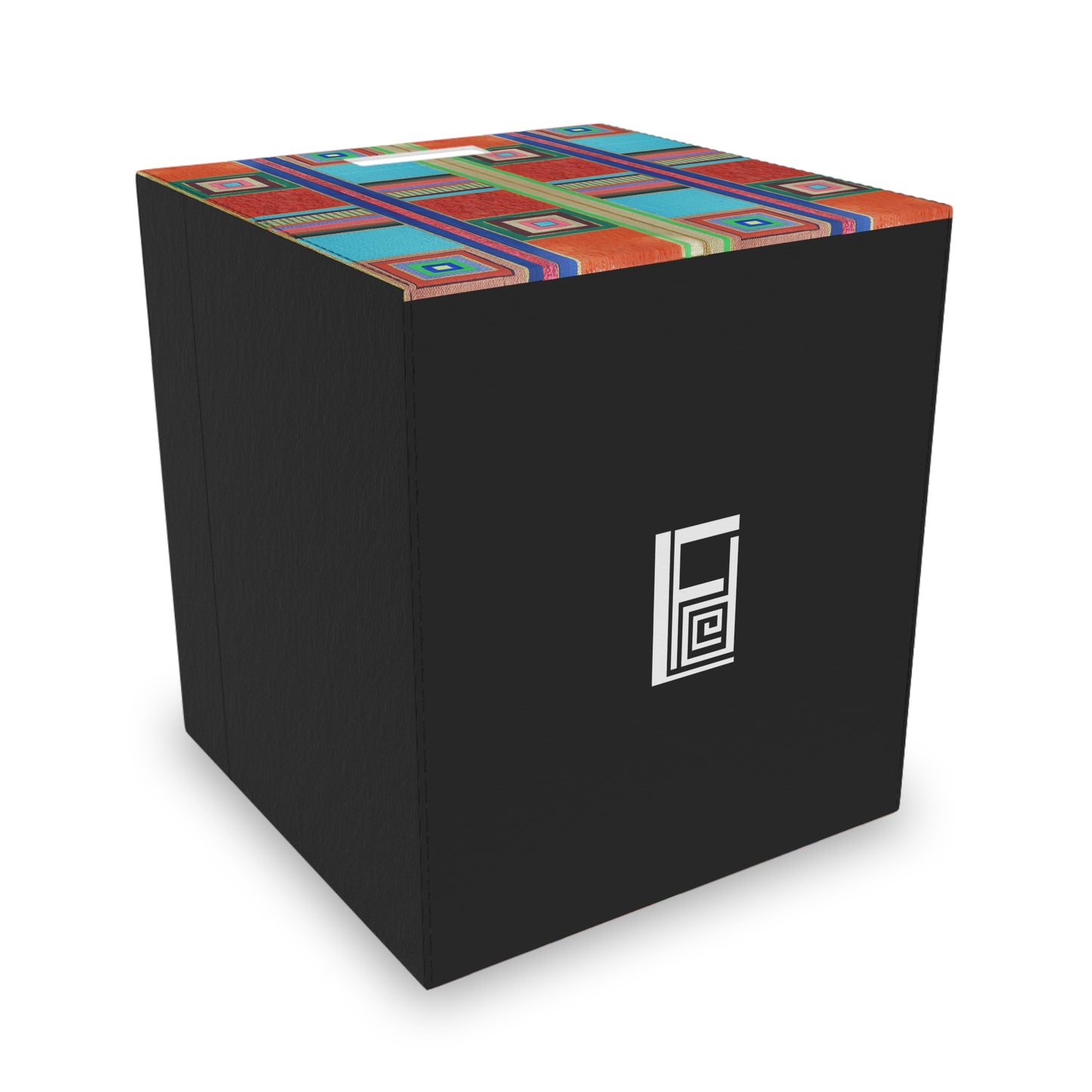 Felt Storage Box - No. 133 - 'Dyslexic' - By Irish Artist Fiona de Lacy - Pink, Orange, Blue, Black, Gold, Red