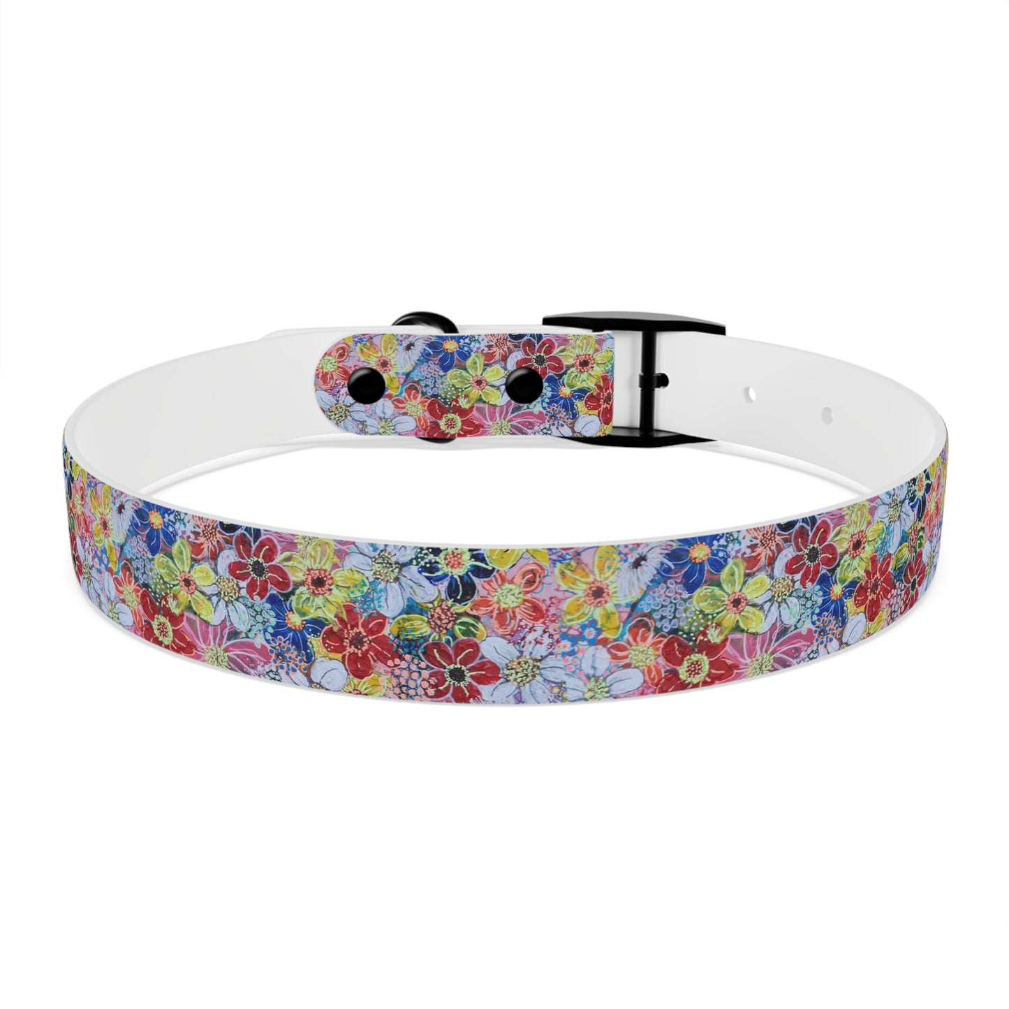 Dog Collar - No. 241 - Flowers on Pink