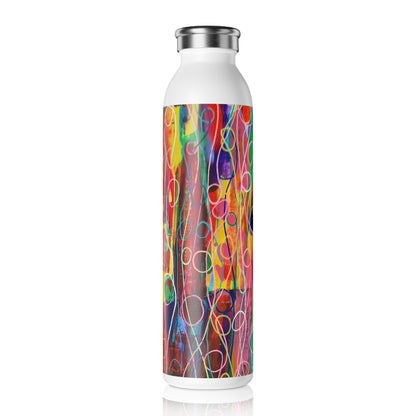 Slim Water Bottle - No. 239 'Droplets' - By Irish Artist Fiona de Lacy