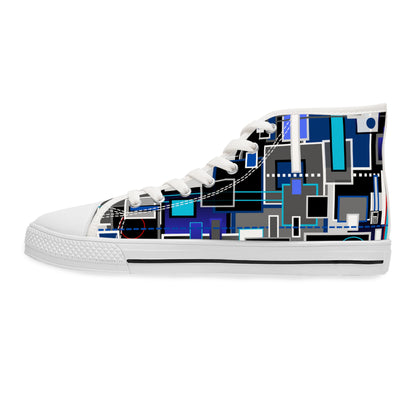 Women's High Top Sneakers - No. 235 - Squared 2 - By Irish Artist Fiona de Lacy