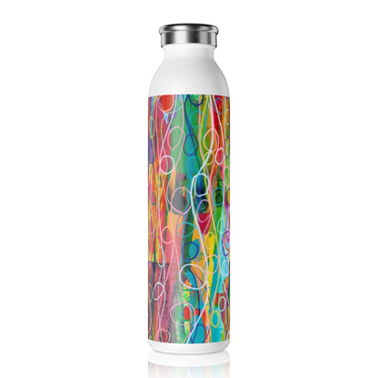 Slim Water Bottle - No. 239 'Droplets' - By Irish Artist Fiona de Lacy