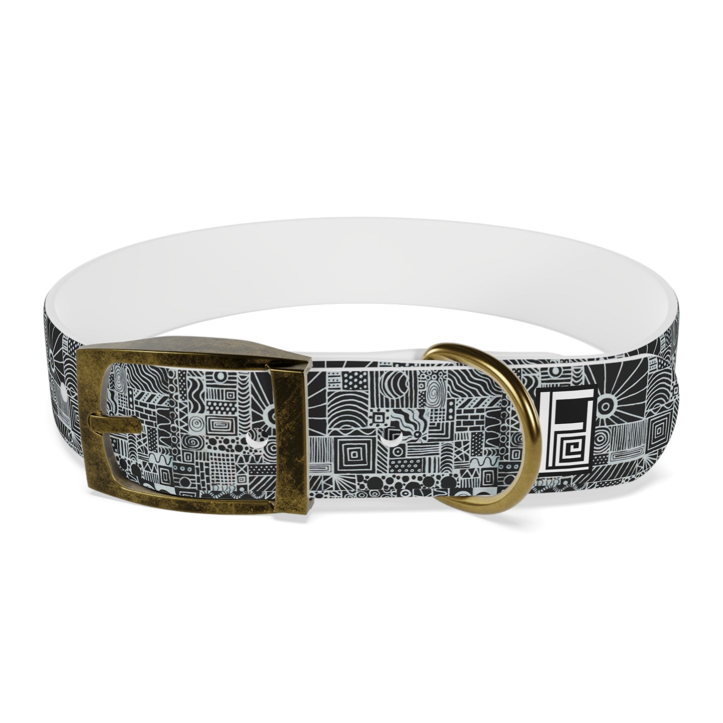 Dog Collar - No. 252 - Black & White Abstract