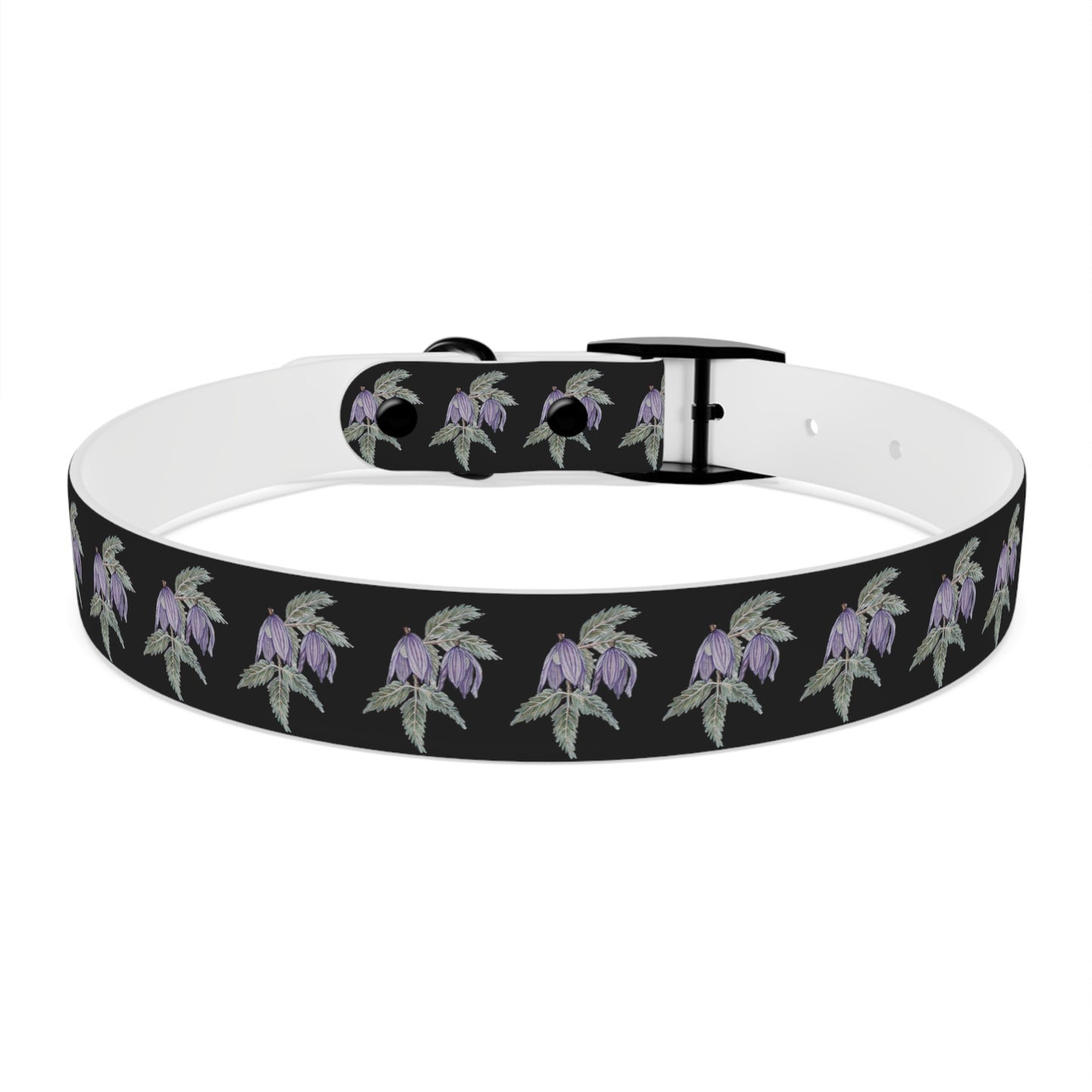 Dog Collar - No. 270 B- Purple Drop Flowers