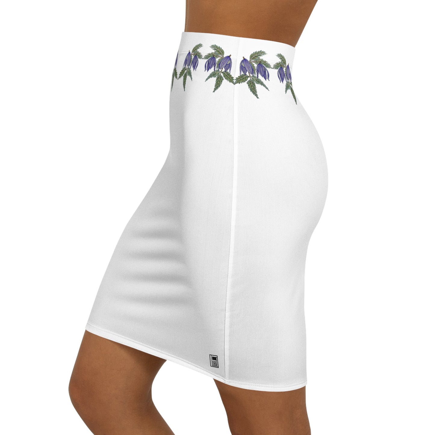 Women's Mini Skirt - No. 270 - Purple Drop Flowers