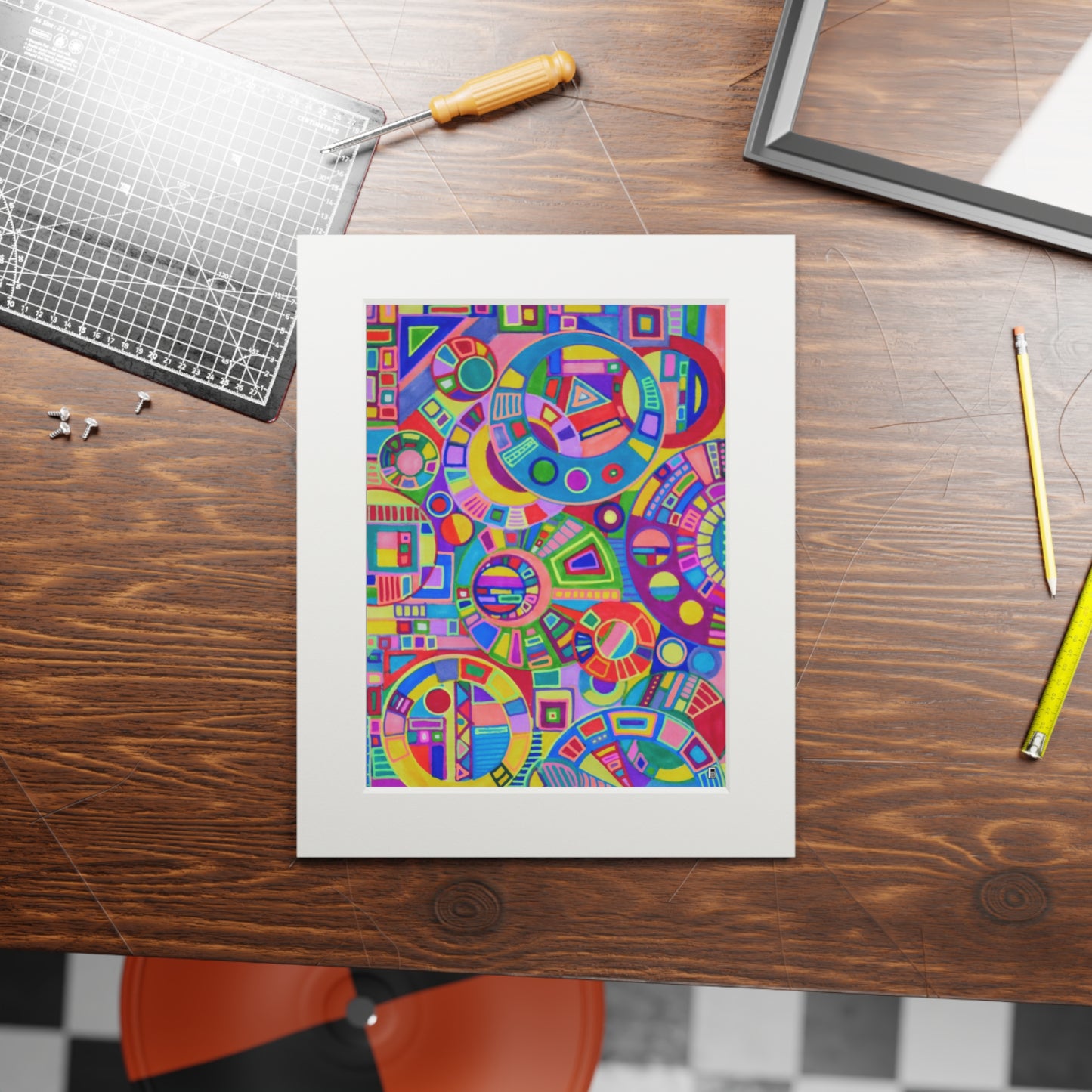 Fine Art Print (Cardboard Frame) No. 261 - Multicoloured Abstract