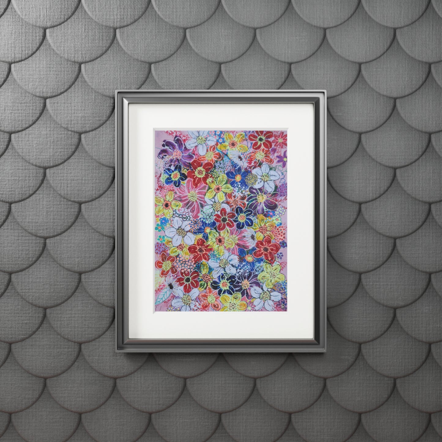 Fine Art Print (Cardboard Frame) - No. 241 - flowers on pink