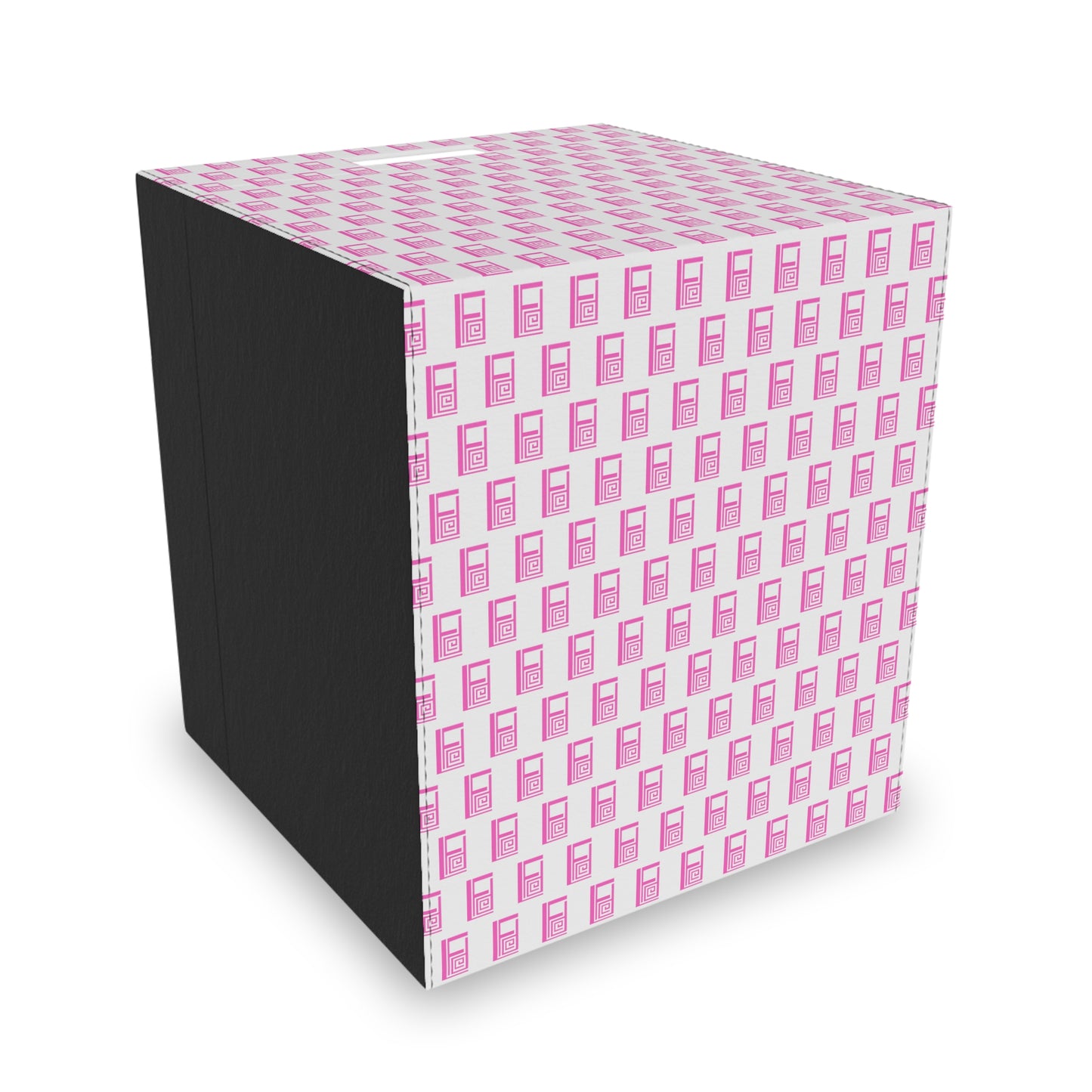 Felt Storage Box - No. 000 - Pink Logo on White - By Irish Artist Fiona de Lacy