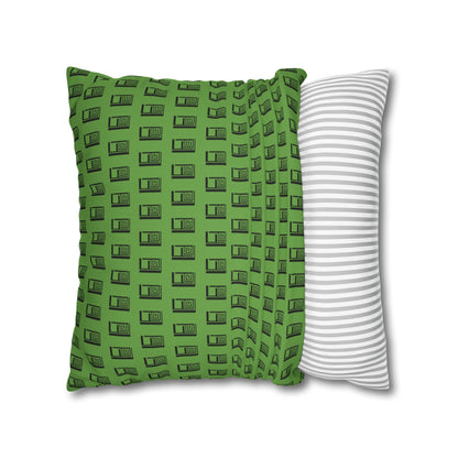 Cushion Pillow Case - No. 000GN - Black Logo on Green