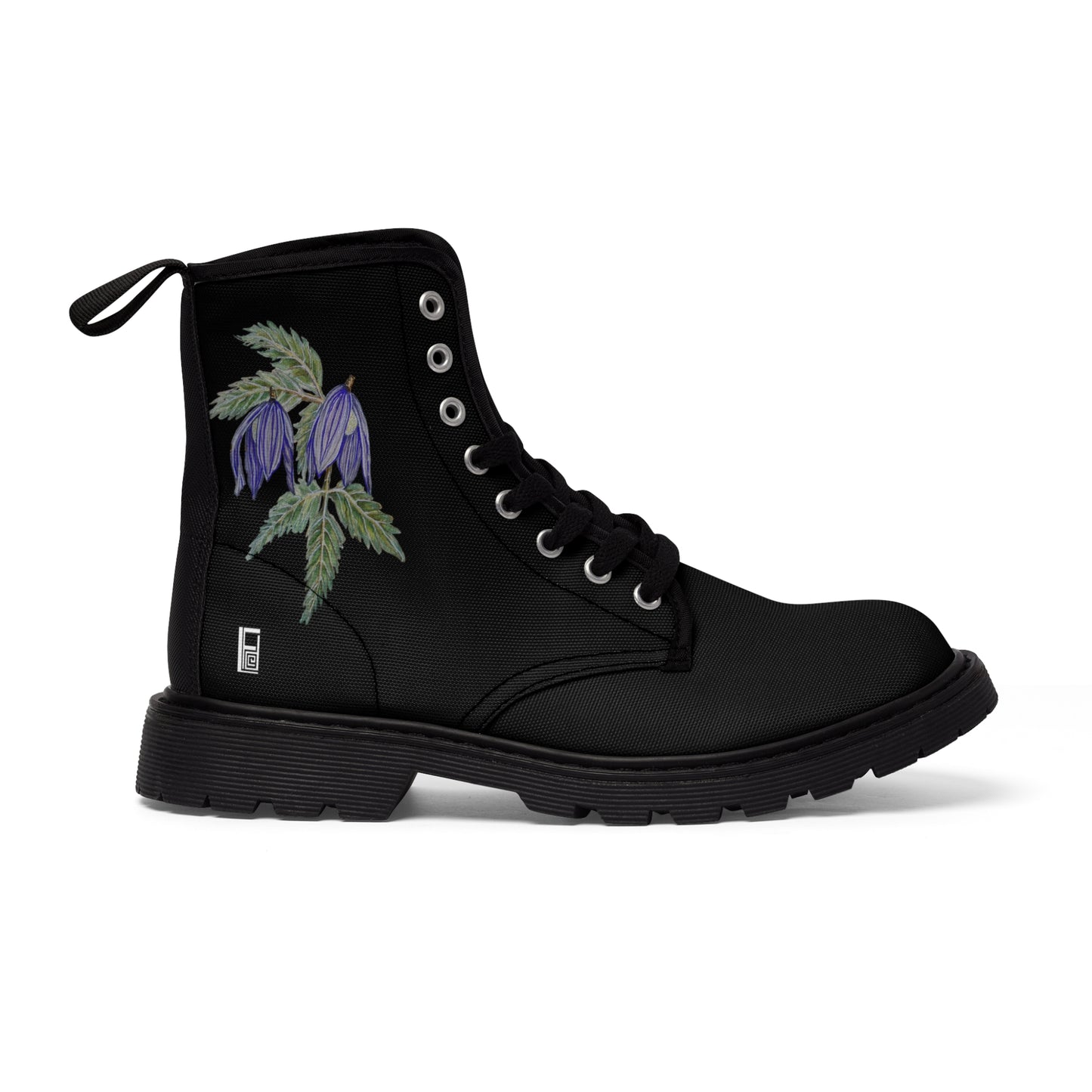 Women's Canvas Boots No. 270  - Purple drop Flowers