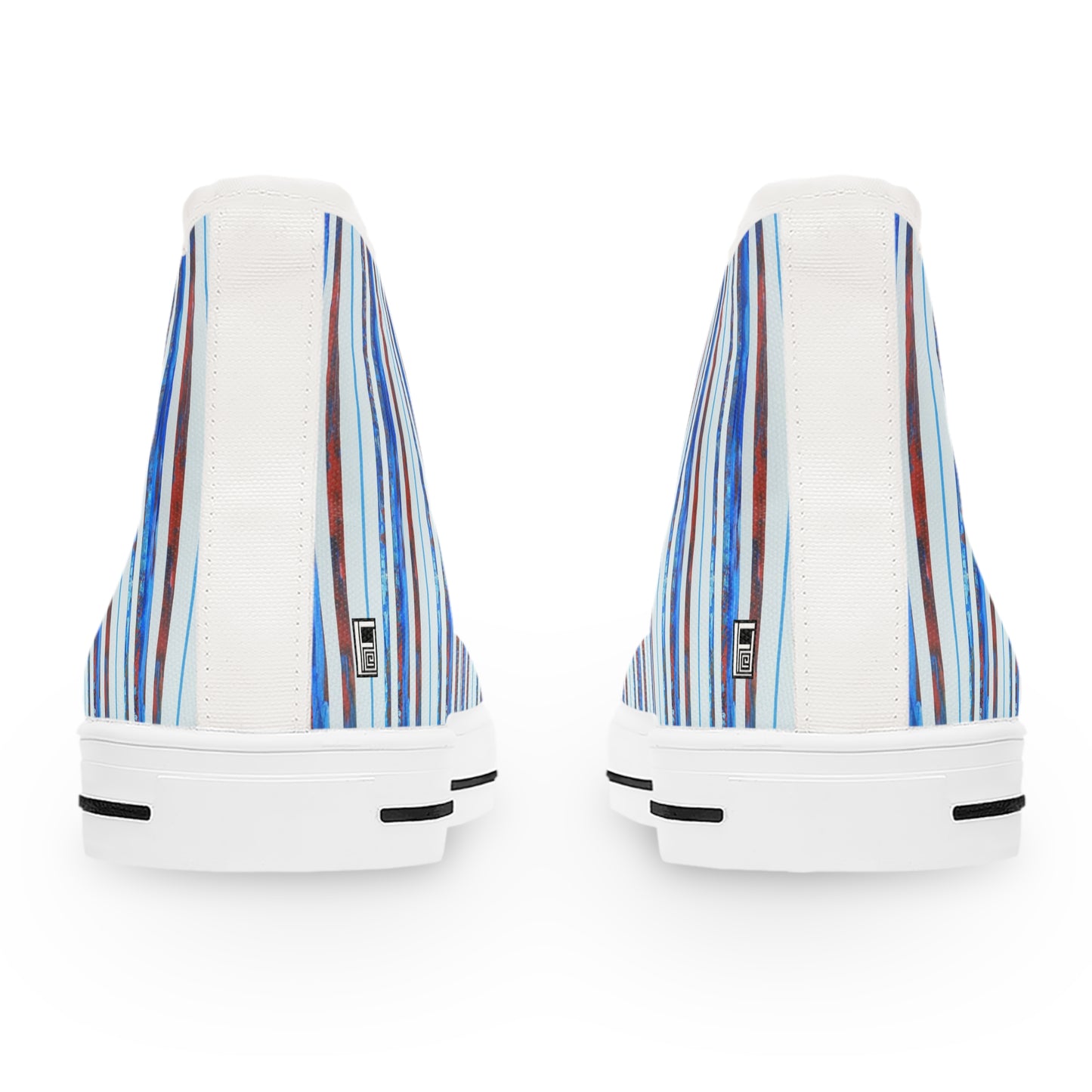 Women's High Top Sneakers, No. 140 -  'Thin Blue Line' - Designed by Irish Artist Fiona de Lacy