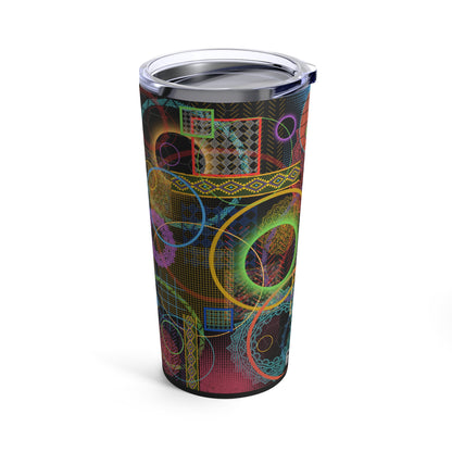 Tumbler 20oz - No. - 299 Multicoloured Abstract - By Irish Artist Fiona de Lacy