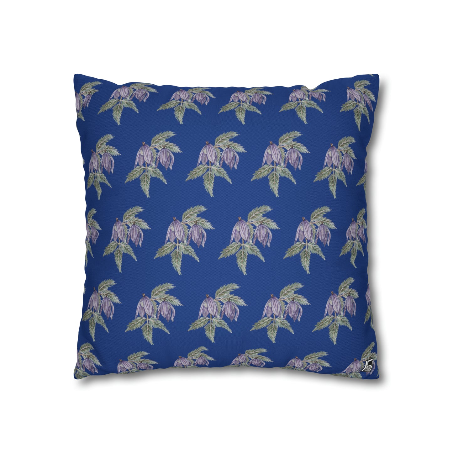 Cushion Pillow Case - No. 270 - Purple Drop Flowers on Navy