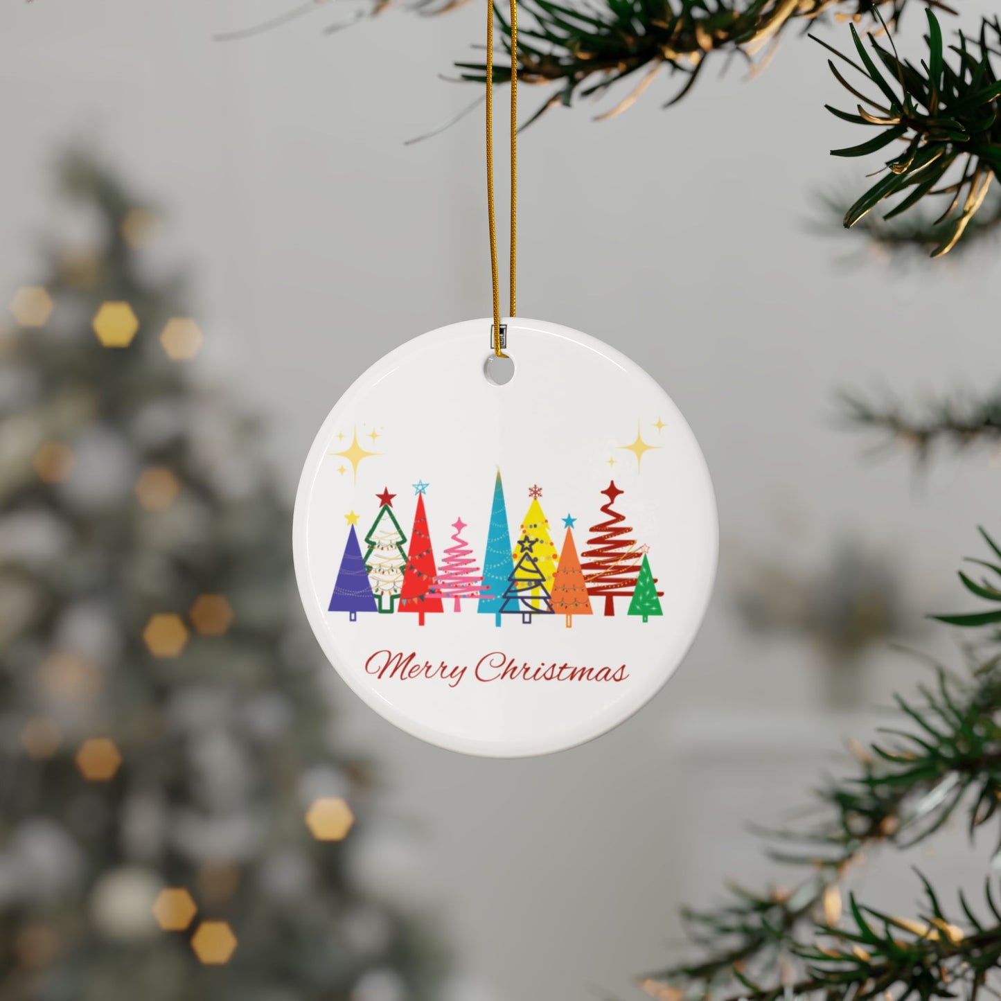 Ceramic Ornament - Merry Christmas W