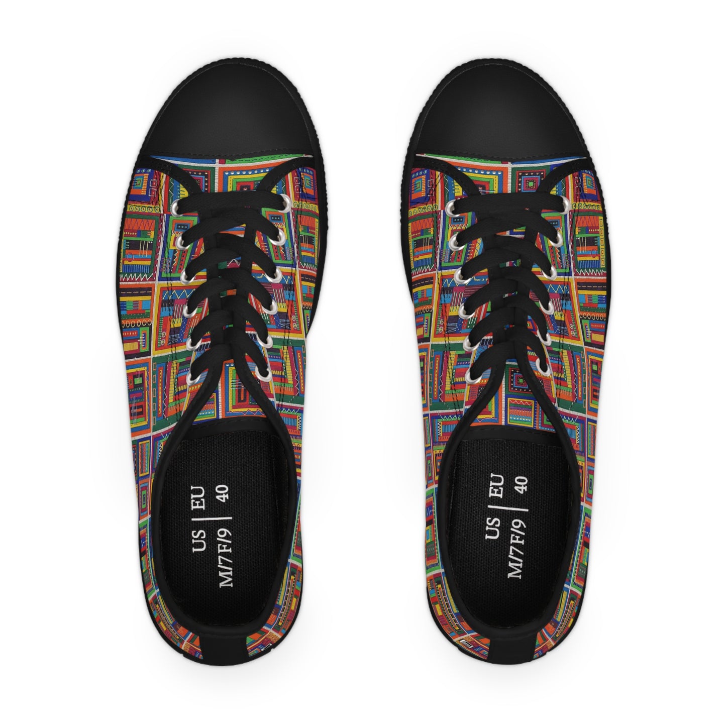 Women's Low Top Sneakers, Black Soles - No. 156 - It's Complicated - By Irish Artist Fiona de Lacy